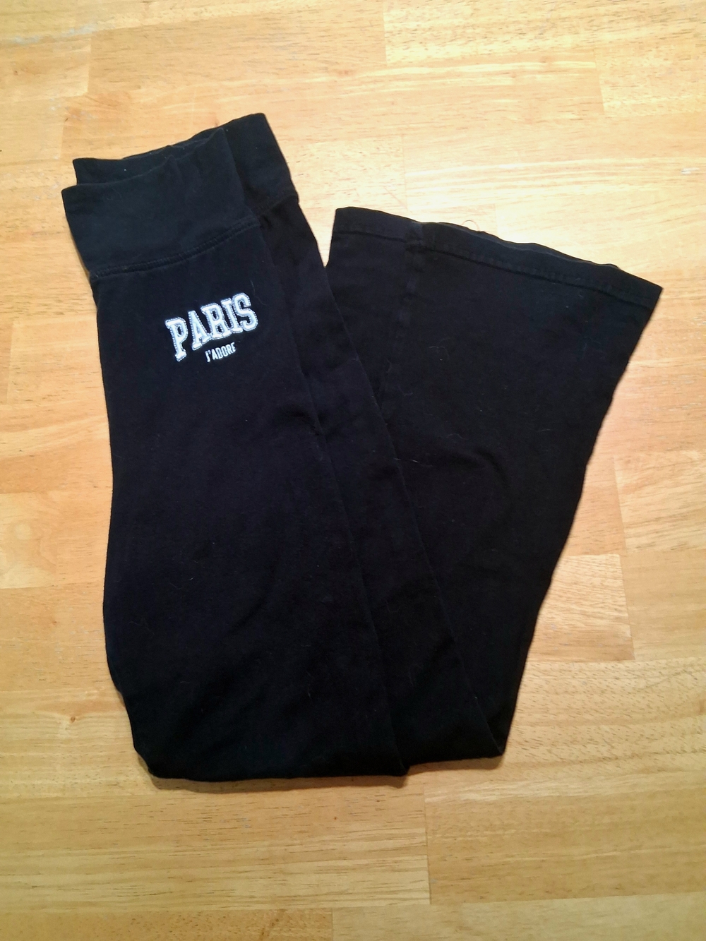 Stella Tweed Black Kids Leggings with 'PARIS' Embroidery